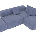 Navy Blue Sectional Sofa Modern Modular Design with Spacious Seating and Comfortable Cushions 3d model
