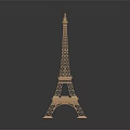 Wooden Eiffel Tower Decorative Furniture Model With Reflective Surface And Dark Background