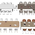 Modern Meeting Tables and Chairs Office Tables and Chairs Table and Chair Combination Negotiation Tables and Chairs 3d model