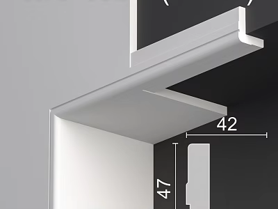 White Structural Component with Angled Design and Measured Dimensions 3d model