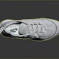 White Sports Sneakers With Mesh Upper And Air Cushion Sole Design
