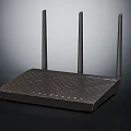 High Performance Wireless Router With Three Antennas Black Textured Design For Home Network Connectivity
