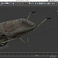 Small cart soil cart construction site small cart single-wheeled cart single-wheeled cart low face number low model simple model game video level super realistic 3d model