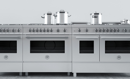 Modern gas stove kitchen equipment 3d model