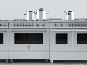 Modern gas stove kitchen equipment 3d model