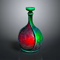 Unique Green And Red Glass Vase As Stylish Household Decorative Item