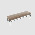 Brown Padded Bed Bench With Metal Frame And Decorative Balls