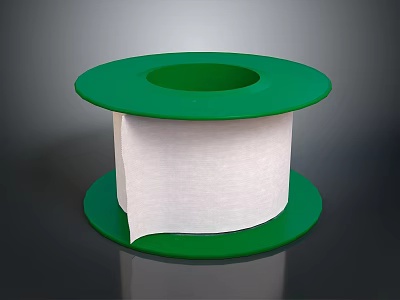 Home Essential Green Tape Roll With White Adhesive Tape For Daily Use 3d model