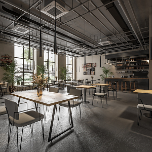 Industrial LOFT Cafe 3d model