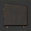 Vintage Wooden Frame Television With Screen Showing Man Holding Microphone And Control Knobs