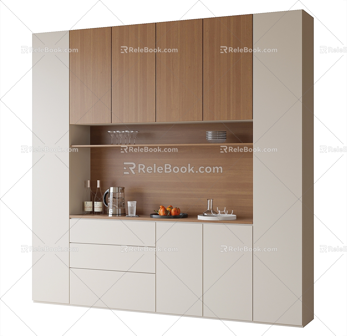 Wine Cabinet Sideboard High Cabinet 3d model