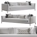 Modern Gray Multi Seater Sofa With Patterned Cushions And Slim Metal Legs 3d model
