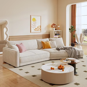 modern living room cream sofa home living room 3d model