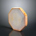 Elegant Octagonal Decorative Equipment With Carved Patterns And Orange White Surface 3d model