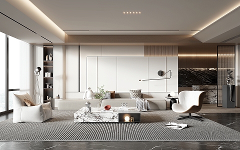 modern living room 3d model