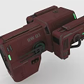Futuristic Sci Fi Mechanical Device SW01 Red Body With Green Indicators Structure 3d model