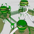 Children'slide play area Modern slide 3d model