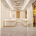 Elegant Jewelry Store Interior With Luxury Display Counters And Soft Decorative Lighting 3d model