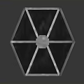 Block Built Space Starfighter Model With Silver Spherical Core And Black Triangular Panels