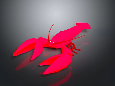 Detailed Red Lobster 3D Digital Model With Reflective Surface On Dark Background 3d model