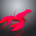 Detailed Red Lobster 3D Digital Model With Reflective Surface On Dark Background 3d model