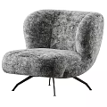 Soft Comfortable Single Sofa With Modern Design Velvet Fabric And Curved Armrests
