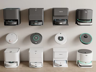 Smart Machines Showcase Different Robotic Vacuum Models with Sleek Designs 3d model