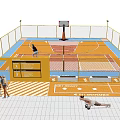 Multi Purpose Sports Facility With Basketball Court Volleyball Court And Fitness Area