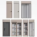 Contemporary Hinged Doors With Wooden And Glass Panel Designs In Multiple Color Options