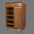 Wooden Shoe Cabinet With Drawers And Cabinet Doors For Modern Home