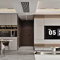 Modern Minimalist Luxury Open Plan Living And Dining Room Interior Design With Exquisite Furnishings