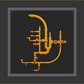 Yellow Plastic Pipe Model With Red Valves On Black Base