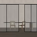 Modern Glass Sliding Doors With Vertical Stripes Interior Design For Space Dividing And Dining Area