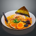 Delicious Ramen Bowl With Rich Broth Soft Boiled Egg Nori Sheet And Green Onions