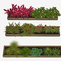 Wooden Flower Planters With Various Colorful Flowers And Lush Green Leaves