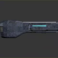 Futuristic Blue Spaceship Model Featuring Geometric Textures Glowing Lines Metallic Finish And Sleek Design