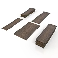 Natural Brown Wooden Planks Display With Stacked And Individual Pieces