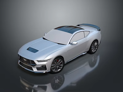 Silver Modern Sports Car Featuring Sleek Body Design Rear Spoiler Alloy Wheels And Shiny Surface 3d model