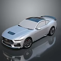 Silver Modern Sports Car Featuring Sleek Body Design Rear Spoiler Alloy Wheels And Shiny Surface