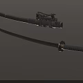 Traditional Samurai Sword With Ornate Handle And Black Scabbard Design