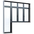 Modern Casement Window Design With Black Frame And Clear Glass Panels
