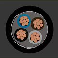 Black Electrical Cable With Multiple Colored Cores Including Orange Blue And White Wires