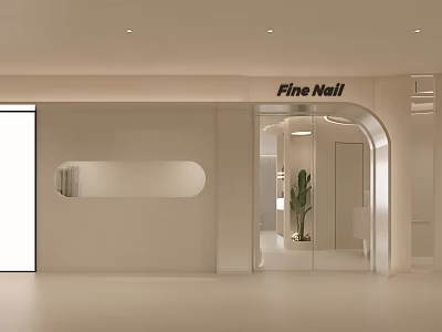 Modern Beauty Nail Salon Interior Design With Stylish Entrance And Decor 3d model