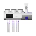 Wall Mounted Bathroom Cabinet Rack With Display Screen Storage Cups And Purple Light Electric Toothbrushes