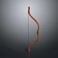 Traditional Handcrafted Wooden Bow Weapon Featuring Curved Shape And Classic Design Details