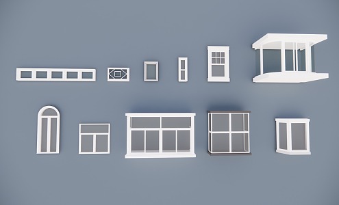 Variety of windows 3d model