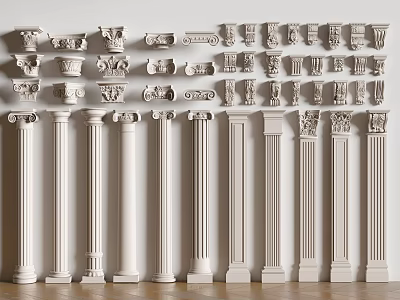Roman Columns With Ornamental Capitals 3d model