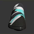 Gray And Silver Casual Sneakers With Turquoise Laces And Textured Upper