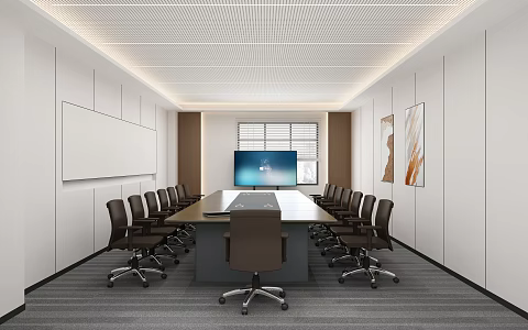 Modern Simple Meeting Room Conference Table Conference Chair 3d model