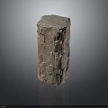 Natural Stone Column With Rough Textured Surface And Decorative Design